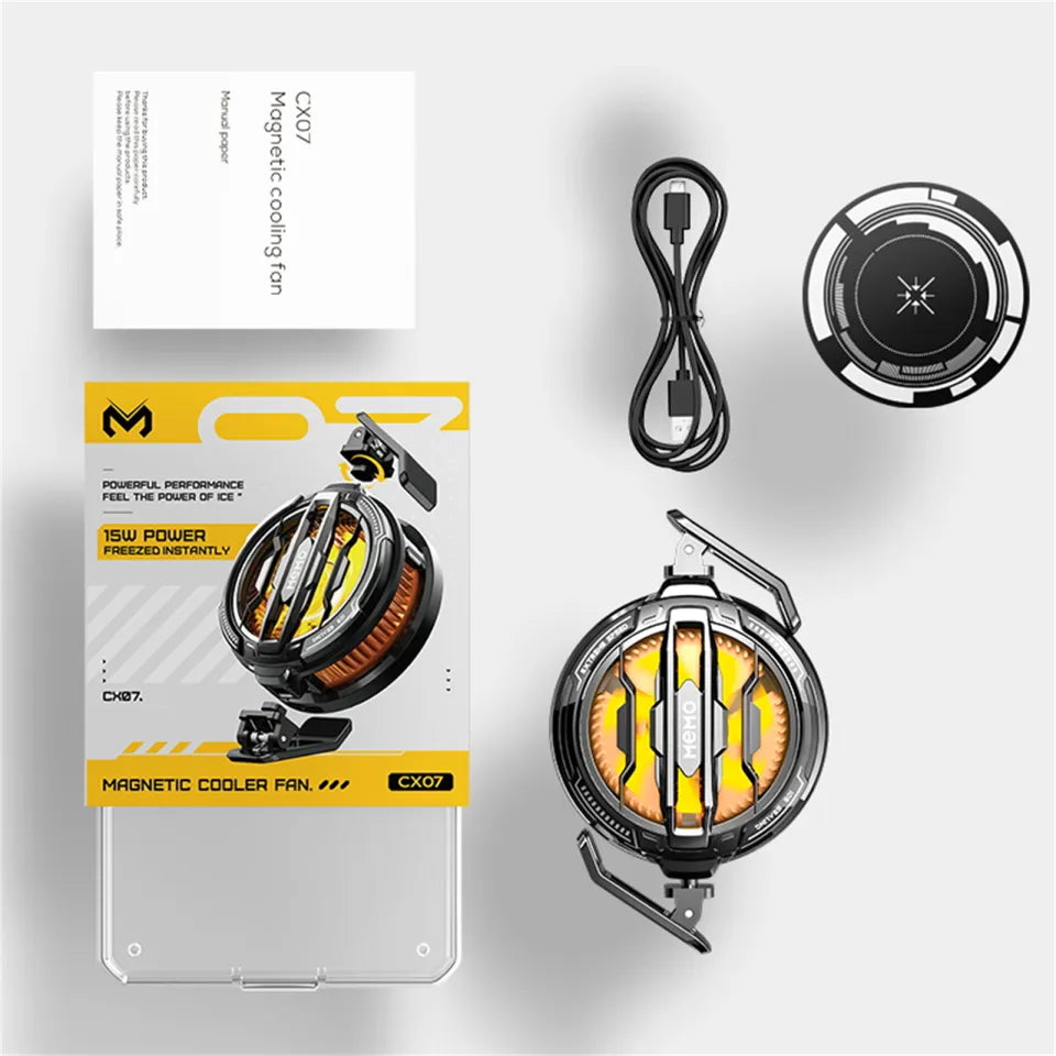 🔥 MEMO CX07 Magnetic Phone Cooler – Turbo Cooling Fan with Cold Wind Tech for PUBG & Mobile Gaming 🎮